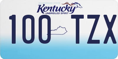 KY license plate 100TZX
