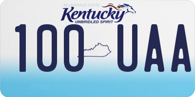 KY license plate 100UAA