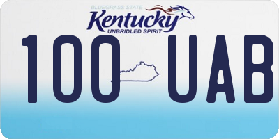 KY license plate 100UAB