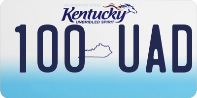 KY license plate 100UAD