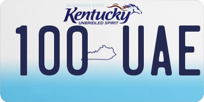 KY license plate 100UAE