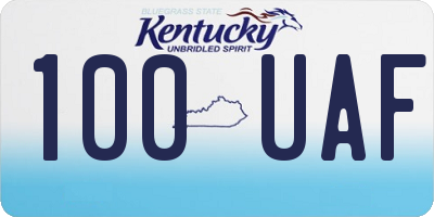 KY license plate 100UAF