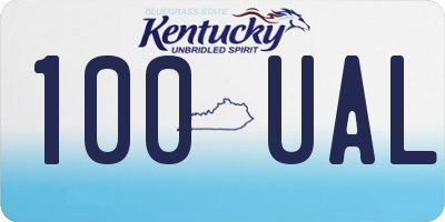 KY license plate 100UAL