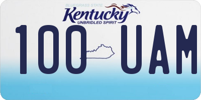 KY license plate 100UAM