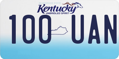 KY license plate 100UAN