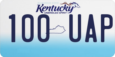 KY license plate 100UAP