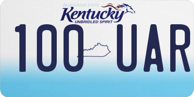 KY license plate 100UAR