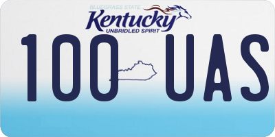 KY license plate 100UAS