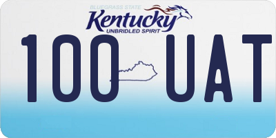 KY license plate 100UAT