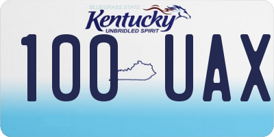 KY license plate 100UAX