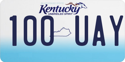 KY license plate 100UAY