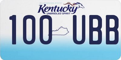 KY license plate 100UBB