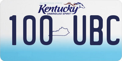 KY license plate 100UBC