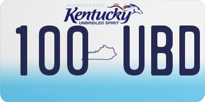 KY license plate 100UBD