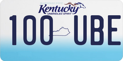KY license plate 100UBE