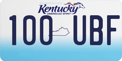 KY license plate 100UBF