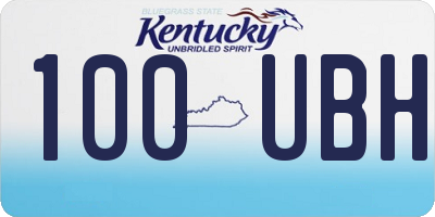KY license plate 100UBH