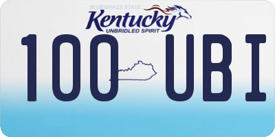 KY license plate 100UBI