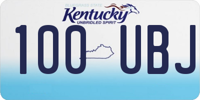 KY license plate 100UBJ