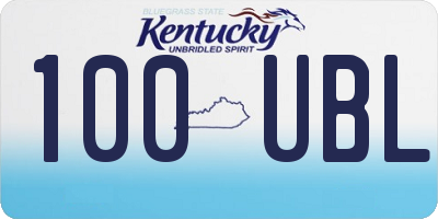 KY license plate 100UBL