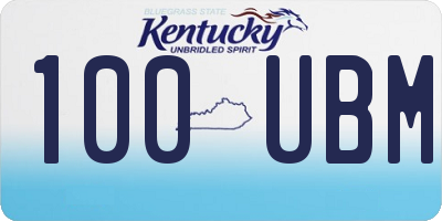 KY license plate 100UBM