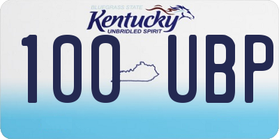 KY license plate 100UBP