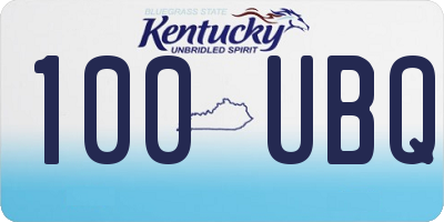 KY license plate 100UBQ