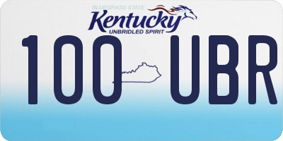 KY license plate 100UBR