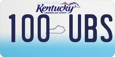 KY license plate 100UBS