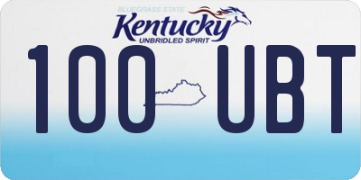 KY license plate 100UBT