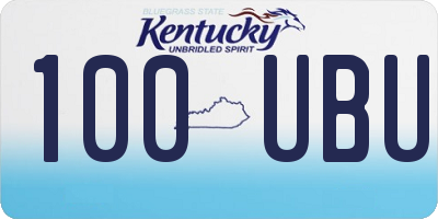 KY license plate 100UBU