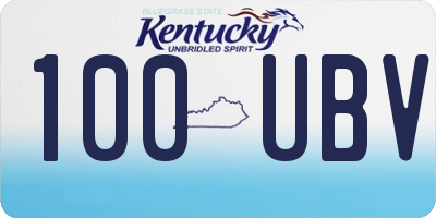 KY license plate 100UBV