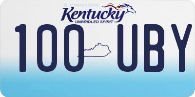 KY license plate 100UBY