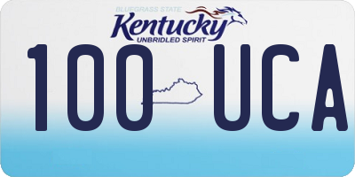 KY license plate 100UCA