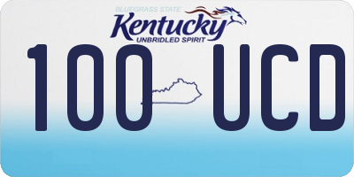 KY license plate 100UCD