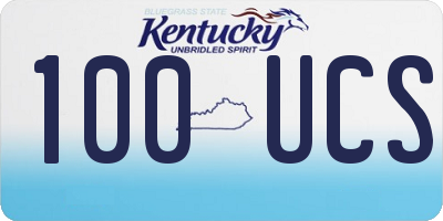KY license plate 100UCS