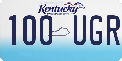 KY license plate 100UGR