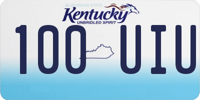 KY license plate 100UIU