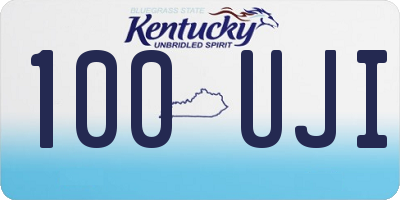 KY license plate 100UJI