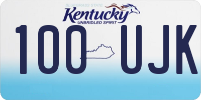 KY license plate 100UJK