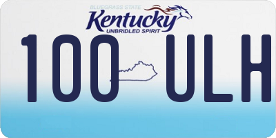 KY license plate 100ULH