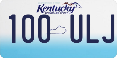 KY license plate 100ULJ