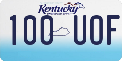 KY license plate 100UOF