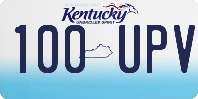 KY license plate 100UPV