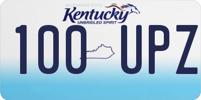 KY license plate 100UPZ