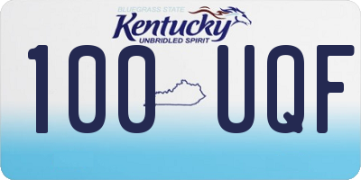KY license plate 100UQF
