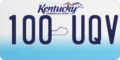 KY license plate 100UQV