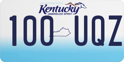 KY license plate 100UQZ