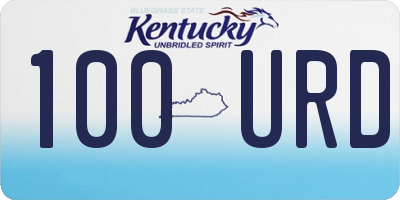 KY license plate 100URD