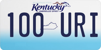 KY license plate 100URI